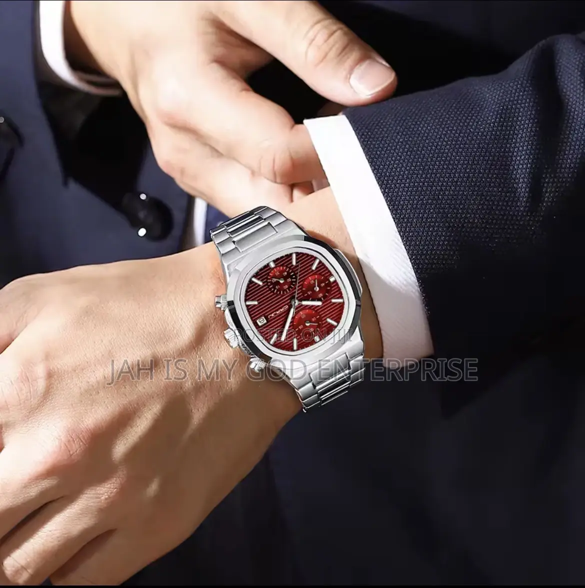 CRRJU Business Waterproof Stainless Steel Square Quartz Men Watch