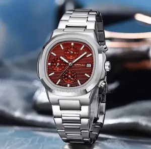 CRRJU Business Waterproof Stainless Steel Square Quartz Men Watch