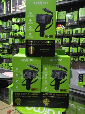 Oraimo 60W Car Fast Charging With Built-in Retractable Cable