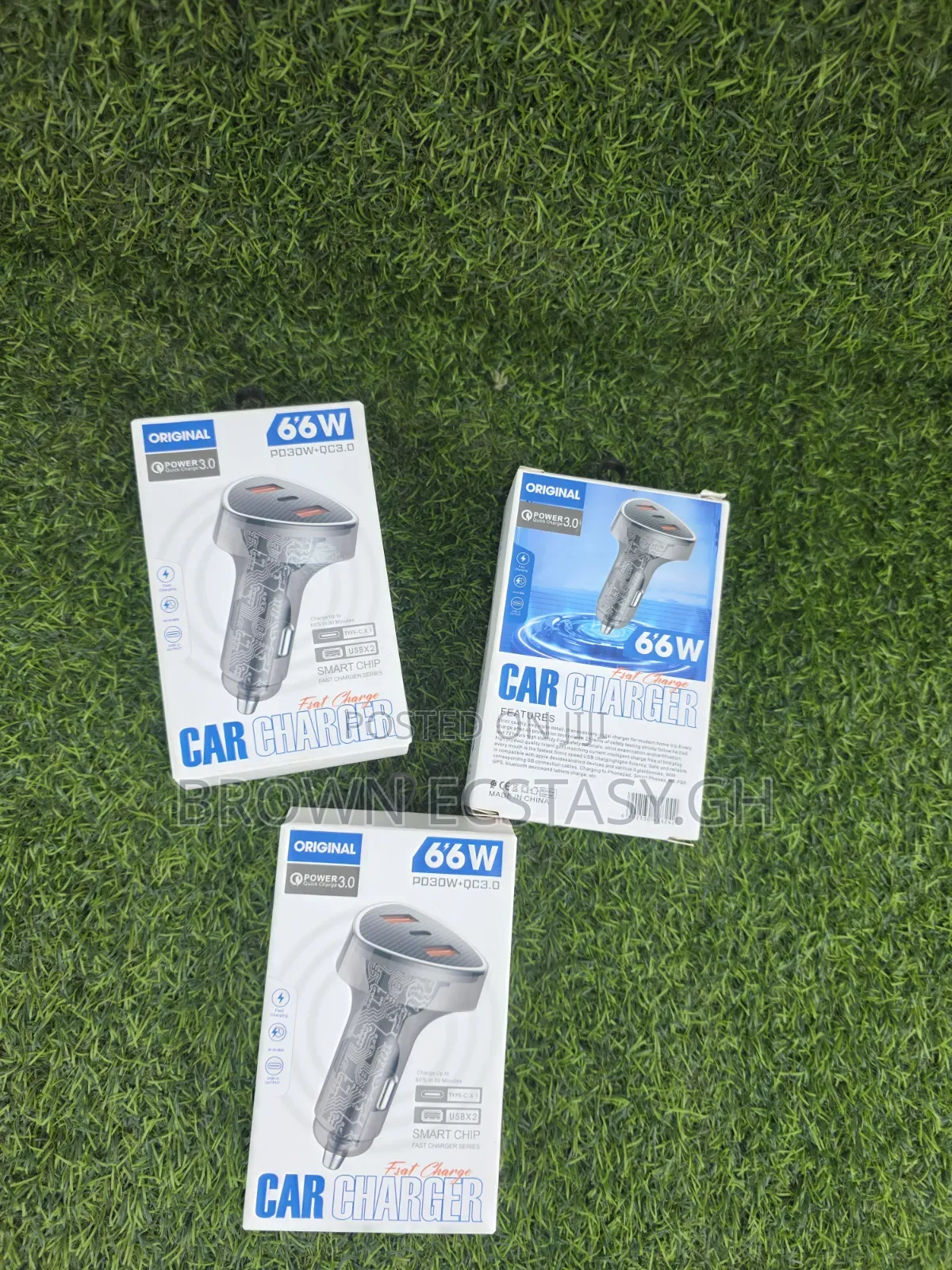 66watts Fast Car Charger (3 Pots )