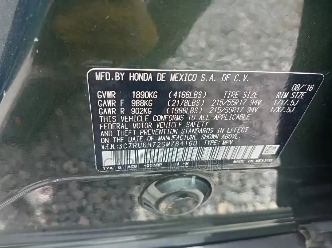 Honda HR-V 4dr SUV (1.5L 4cyl CVT) 2016 Green
