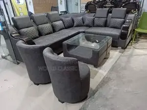 Uxury Charcoal U-Shaped Sectional Sofa Set