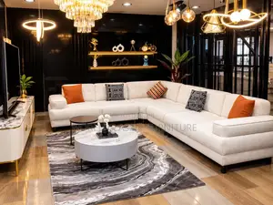 Luxury Cream L-Shaped Corner Sectional Sofa