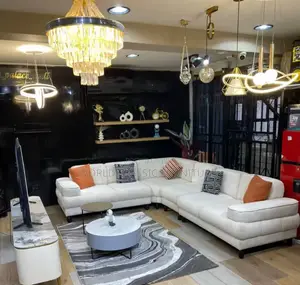 Luxury Cream L-Shaped Corner Sectional Sofa