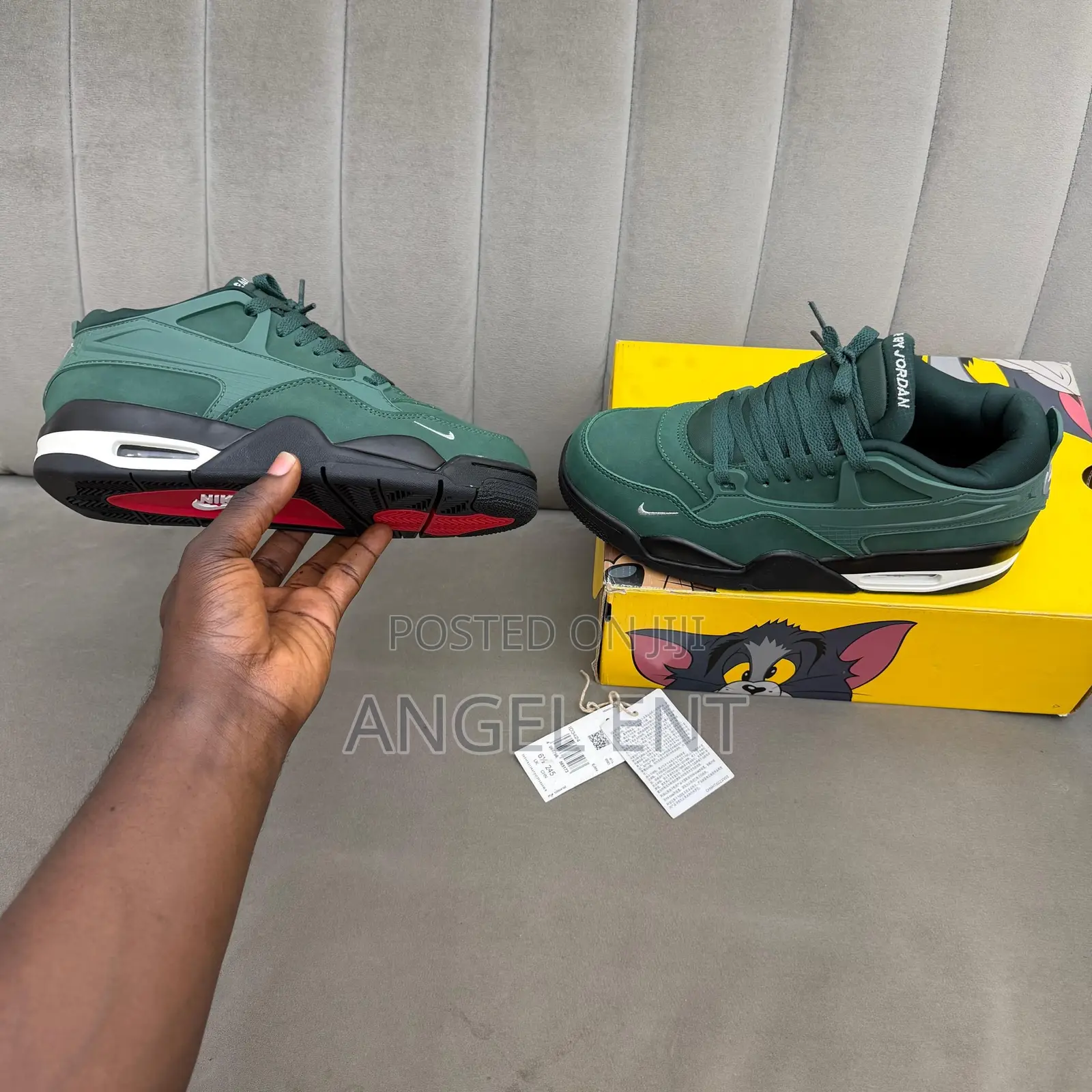 Air Jordan 4 X Nigel Sylvester "Fence Green" Sneakers(Loc:Adum Kumasi)