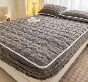 Double Luxurious Fluffy Pure Cotton Fitted Fluffy Mattress Covers