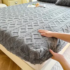 King Size Fluffy Fleece Fitted Bedsheet