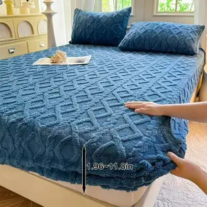 King Size Fluffy Fleece Fitted Bedsheet