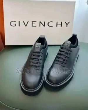 Pair of Black Leather Lace Up Givenchy