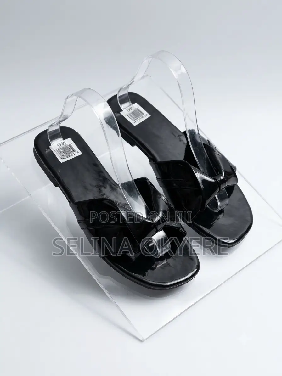 Brand New Women's Black Slippers - Size 40