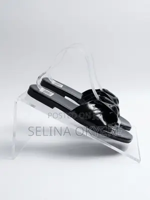 Brand New Women's Black Slippers - Size 40