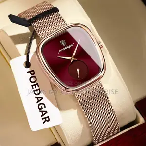 Poedagar 783 Luxury Stainless Steel Mesh Women's Watch-Rose Gold Gold