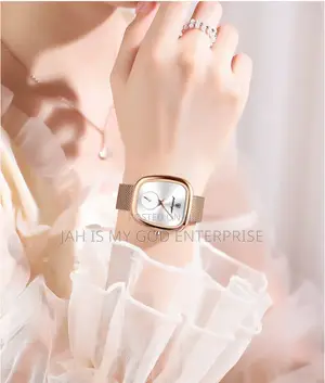 Poedagar 783 Luxury Stainless Steel Mesh Women's Watch-Rose Gold Gold