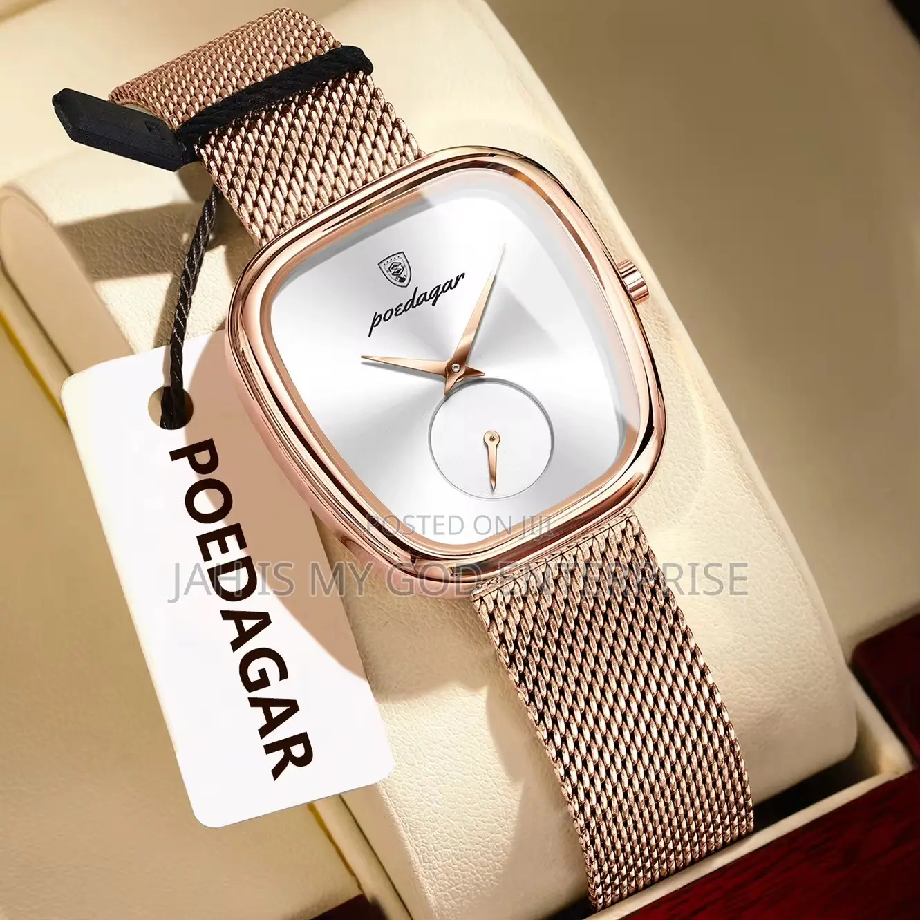 Poedagar 783 Luxury Stainless Steel Mesh Women's Watch-Rose Gold Gold