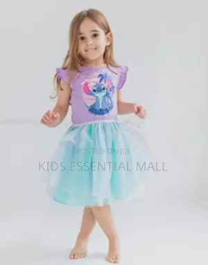 Stitch Cartoon Character Dress for Girls