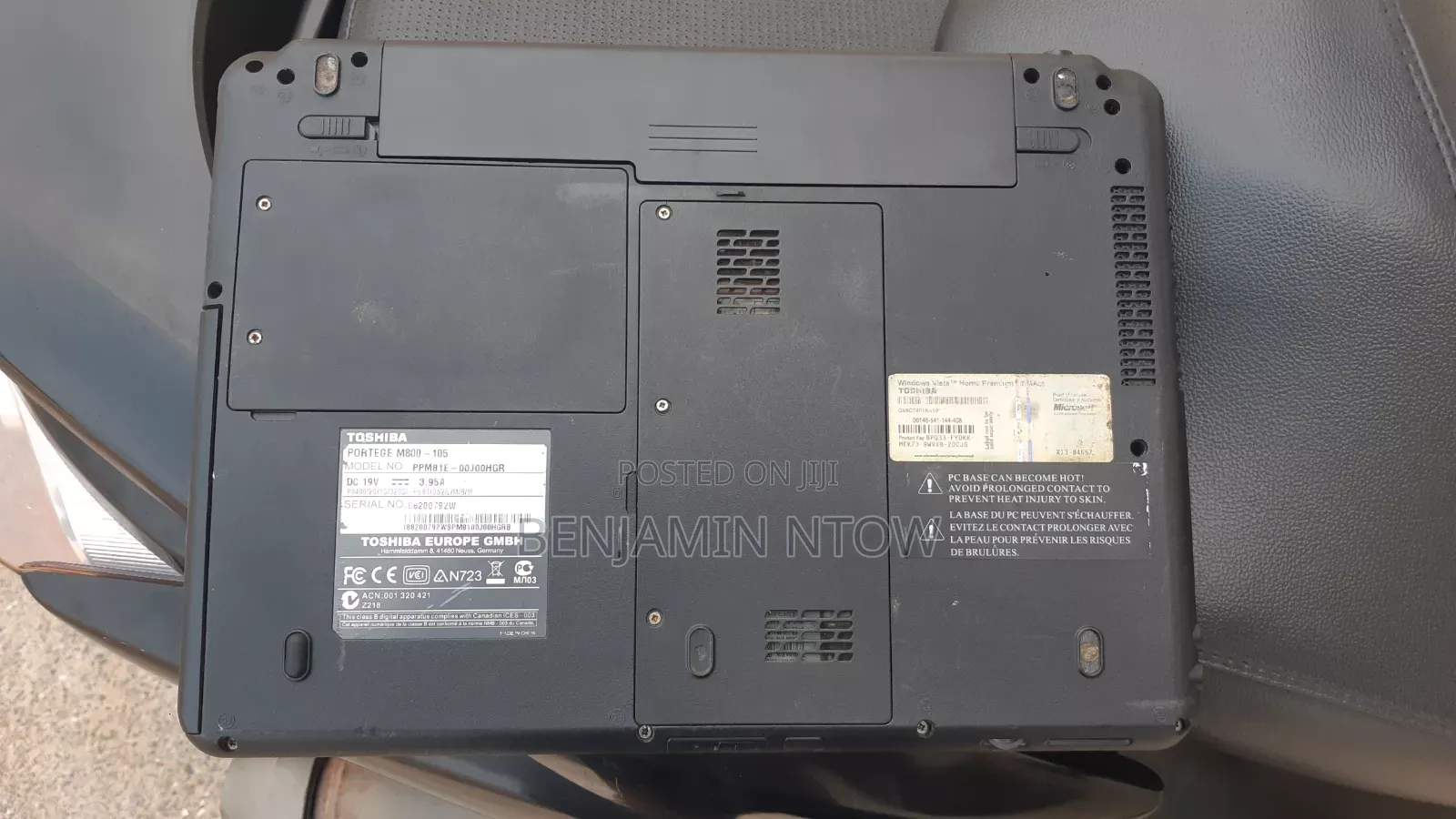 Laptop Toshiba Portege M800 3GB Intel Core M2 HDD 160GB