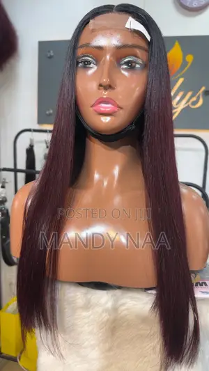 20’ Bone Straight Burgundy With Dark Roots