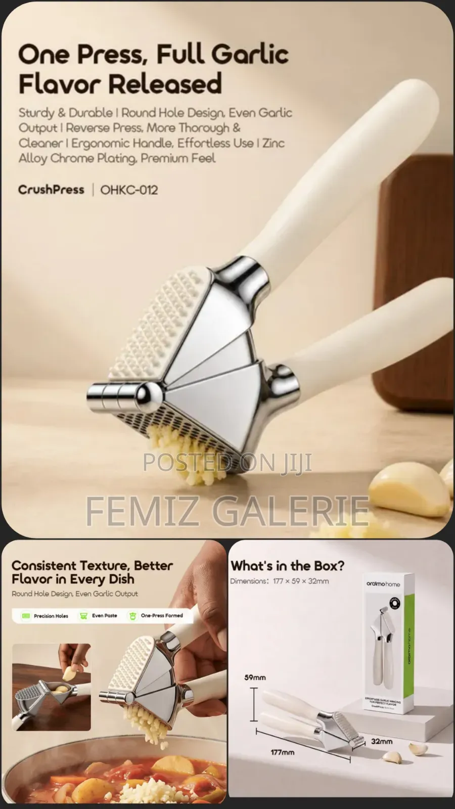Oraimo CrushPress Garlic Press