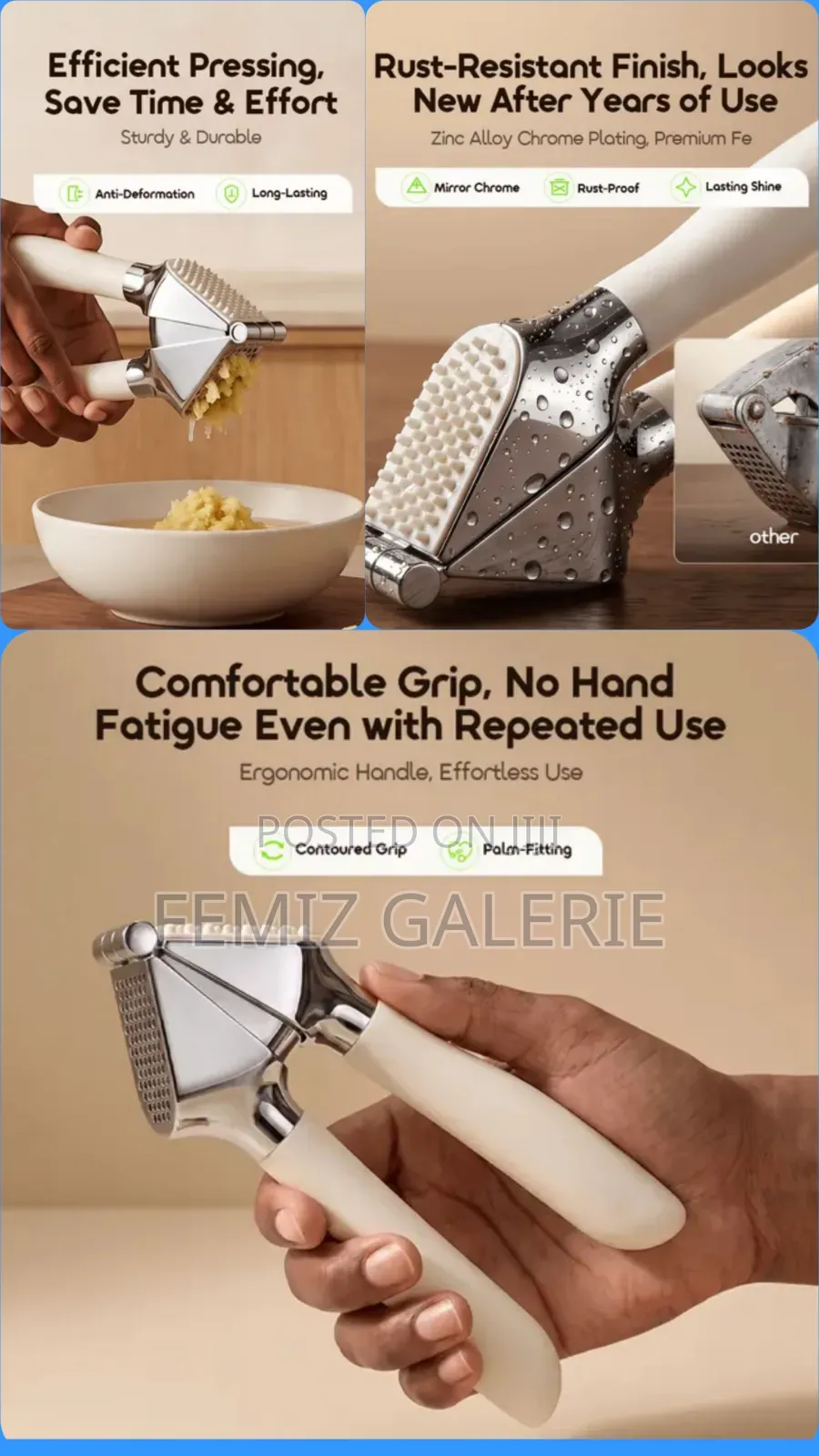 Oraimo CrushPress Garlic Press