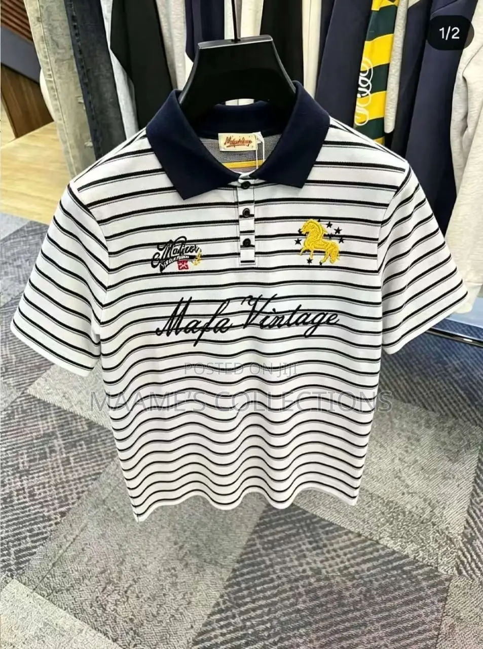 Stylish Striped Polo Shirt for Men – Casual Wear