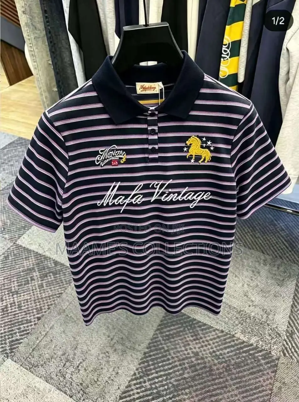 Stylish Striped Polo Shirt for Men – Casual Wear