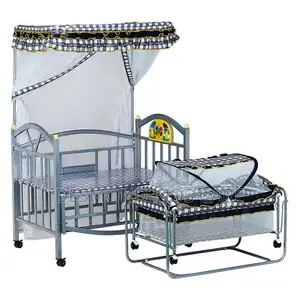 Baby’s 2 in 1 Metal Silver Cot