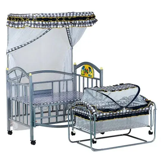 Baby’s 2 in 1 Metal Silver Cot