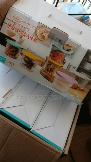 Enjoyment Glass Storage Jar With Lid 6in1