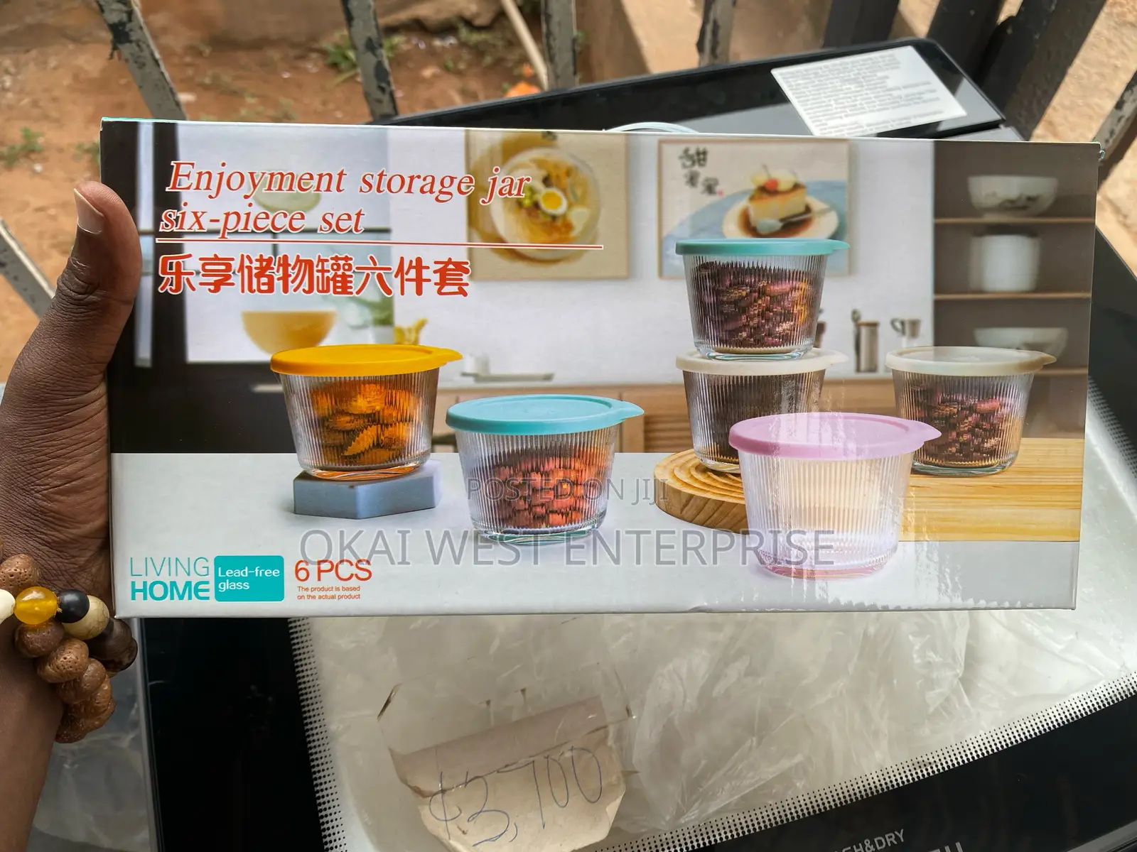 Enjoyment Glass Storage Jar With Lid 6in1