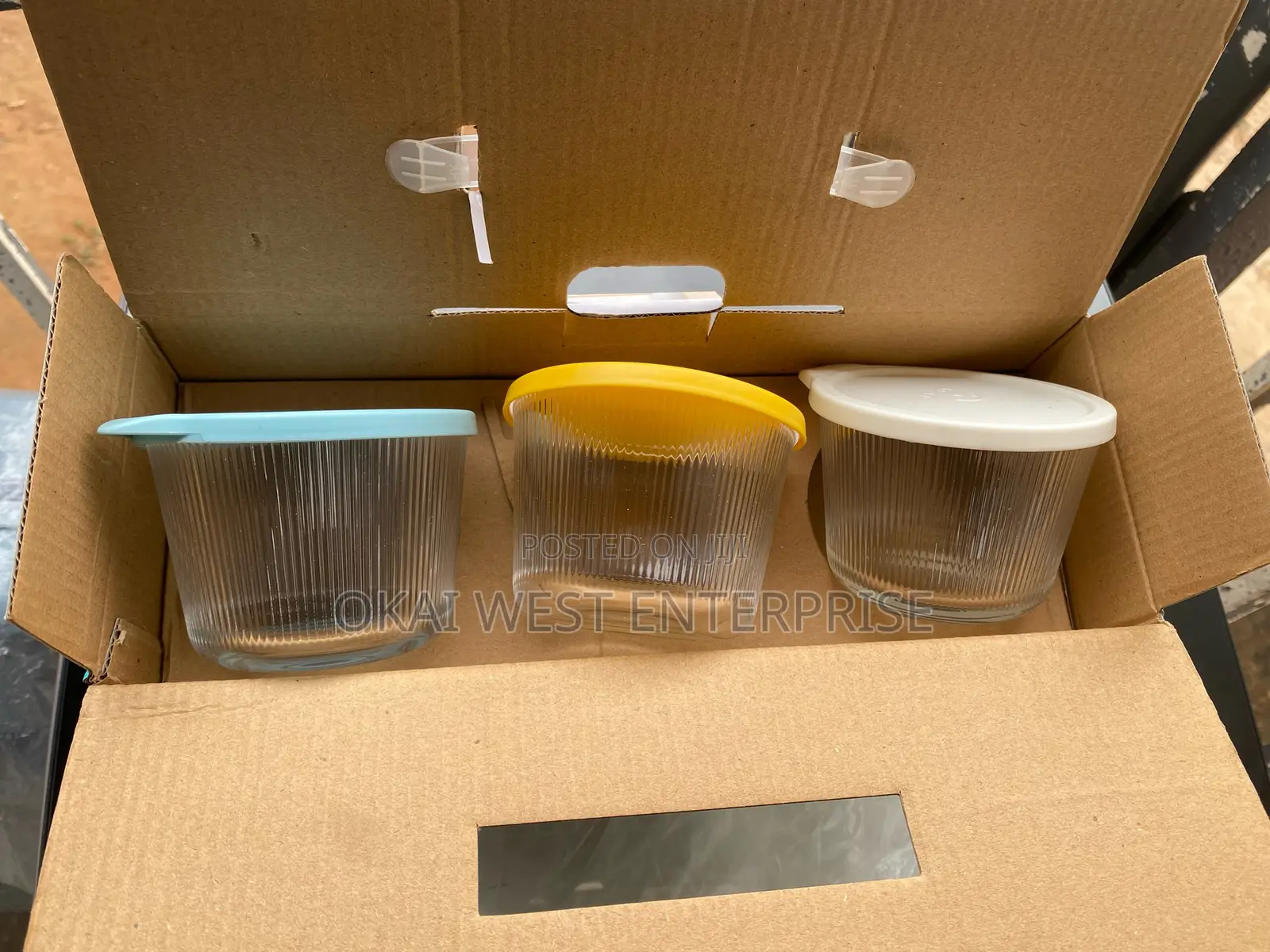 Enjoyment Glass Storage Jar With Lid 6in1