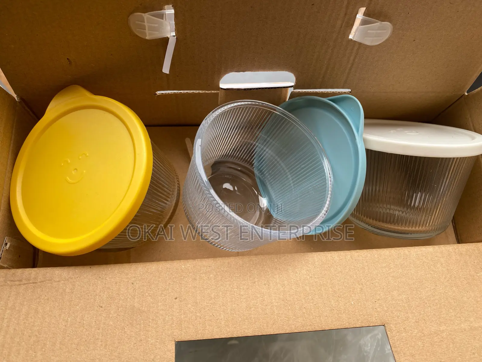 Enjoyment Glass Storage Jar With Lid 6in1