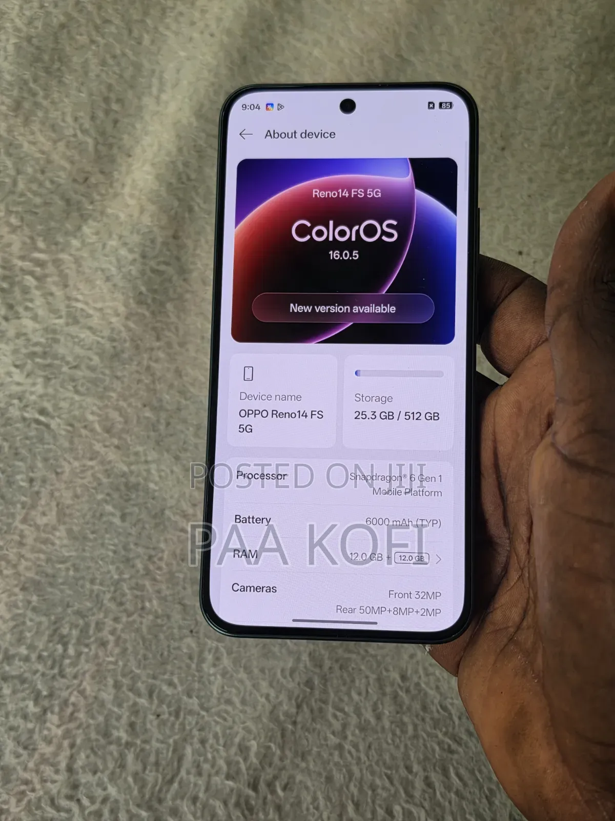 Oppo Reno14 F 512 GB Gray