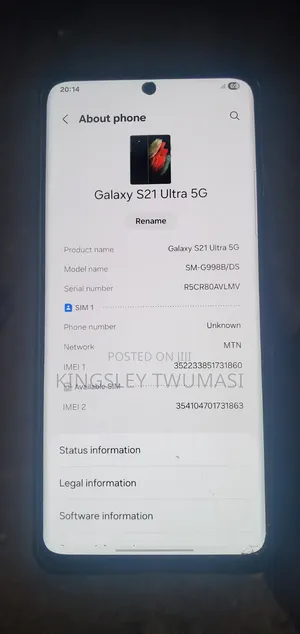 Samsung Galaxy S21 Ultra 5G 256 GB Silver