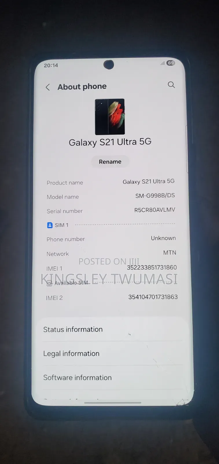 Samsung Galaxy S21 Ultra 5G 256 GB Silver