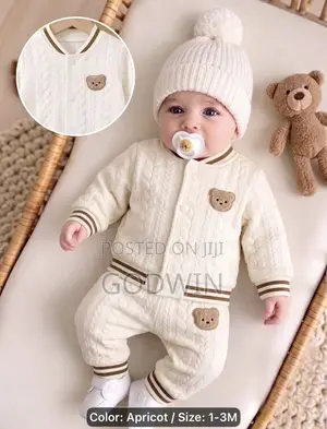 2pcs Set of Newborn Baby Casual Jacket
