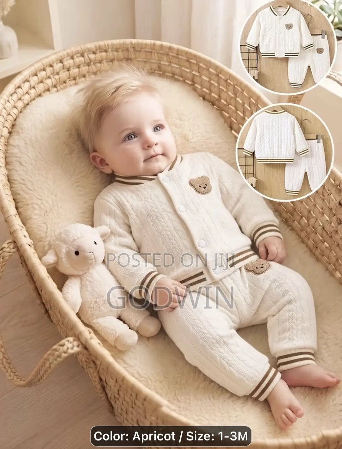 2pcs Set of Newborn Baby Casual Jacket