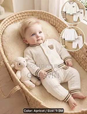 2pcs Set of Newborn Baby Casual Jacket