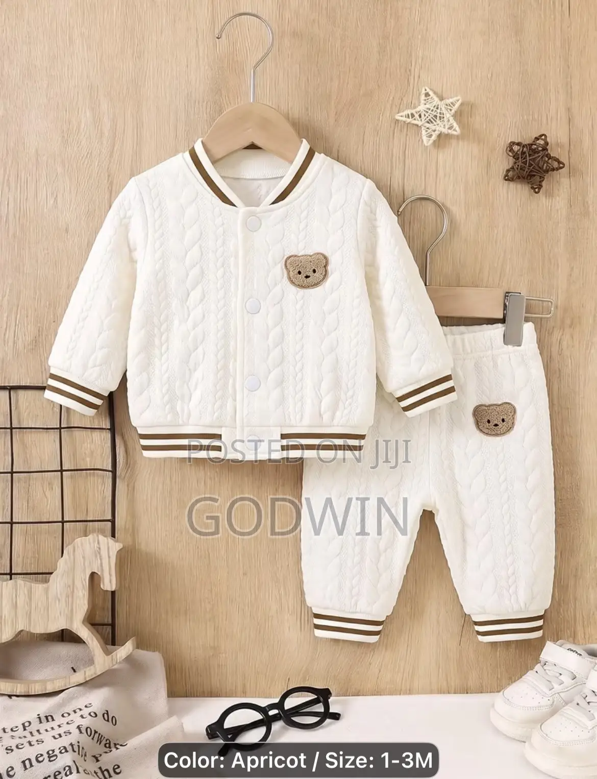 2pcs Set of Newborn Baby Casual Jacket
