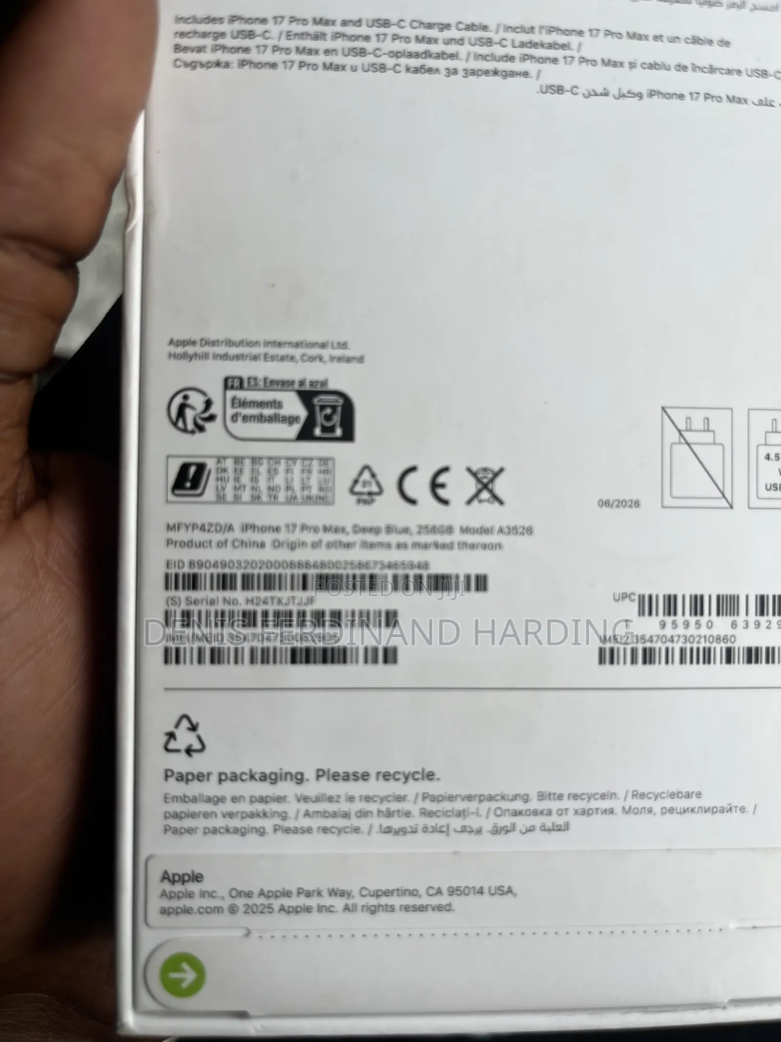 New Apple iPhone 17 Pro Max 256 GB Blue