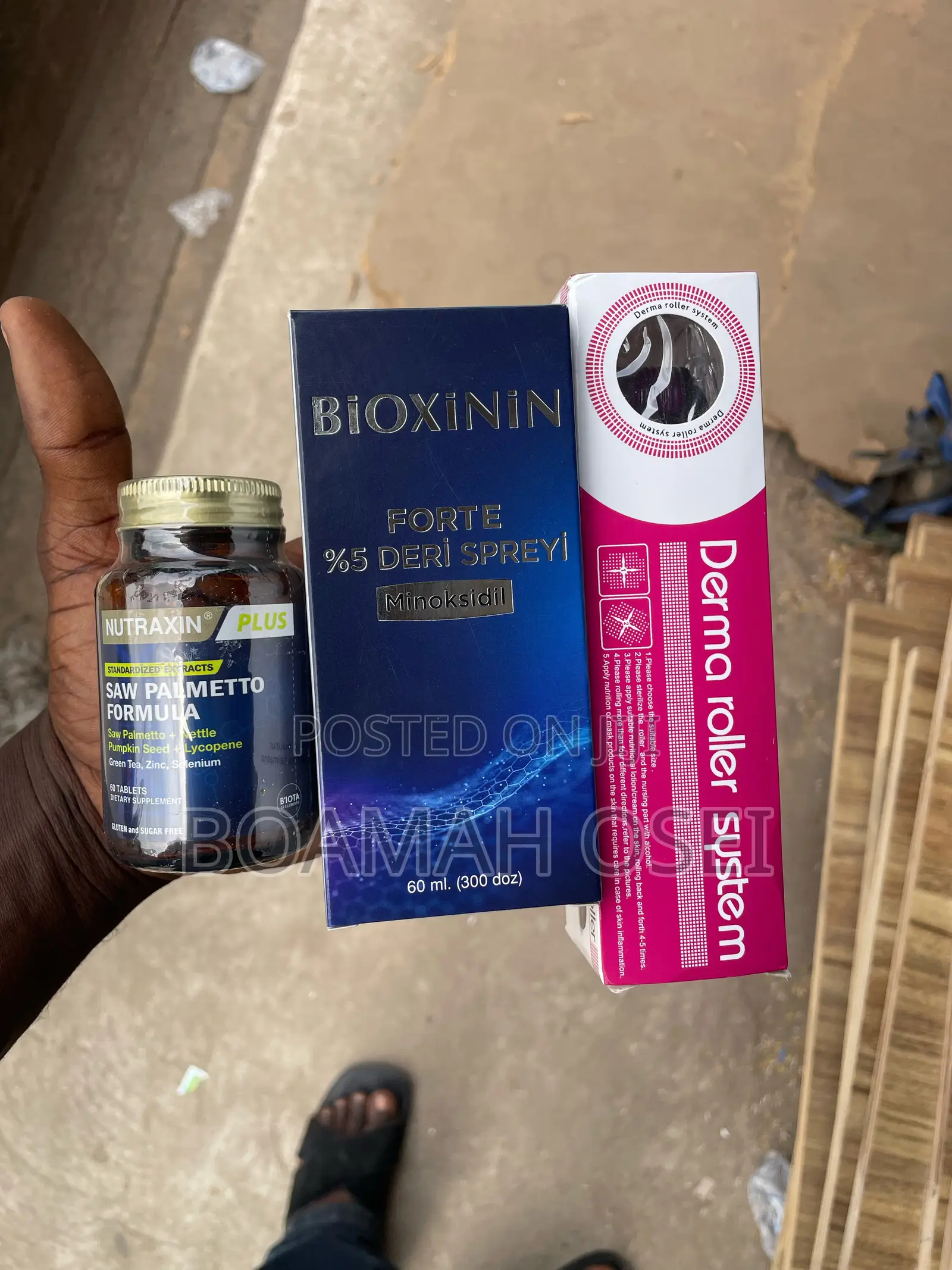 Bioxinin Minoxidil +Saw Palmetto and Derma Roller