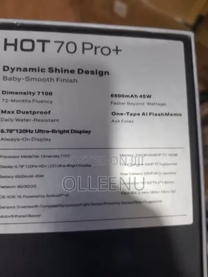 New Infinix Hot 70 Pro 5G+ 256 GB Silver