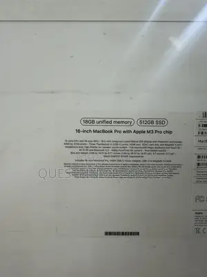 New Laptop Apple MacBook Pro 2023 M3 Pro 18GB Apple M3 Pro SSD 512GB