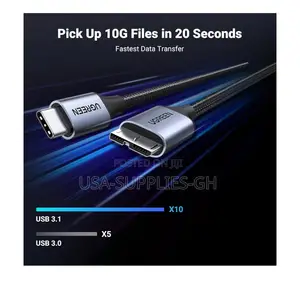 UGREEN 10Gbps USB C to Micro B Cable 1.5 Ft From USA