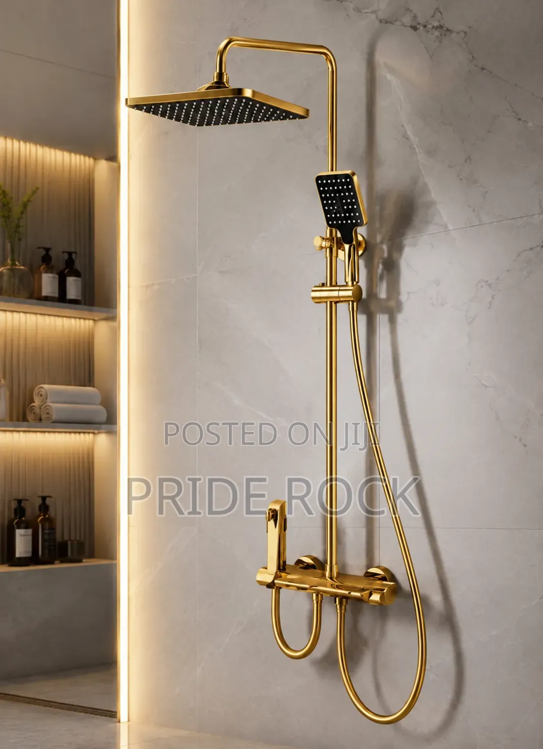 Quality Gold Four in One Shower Pole