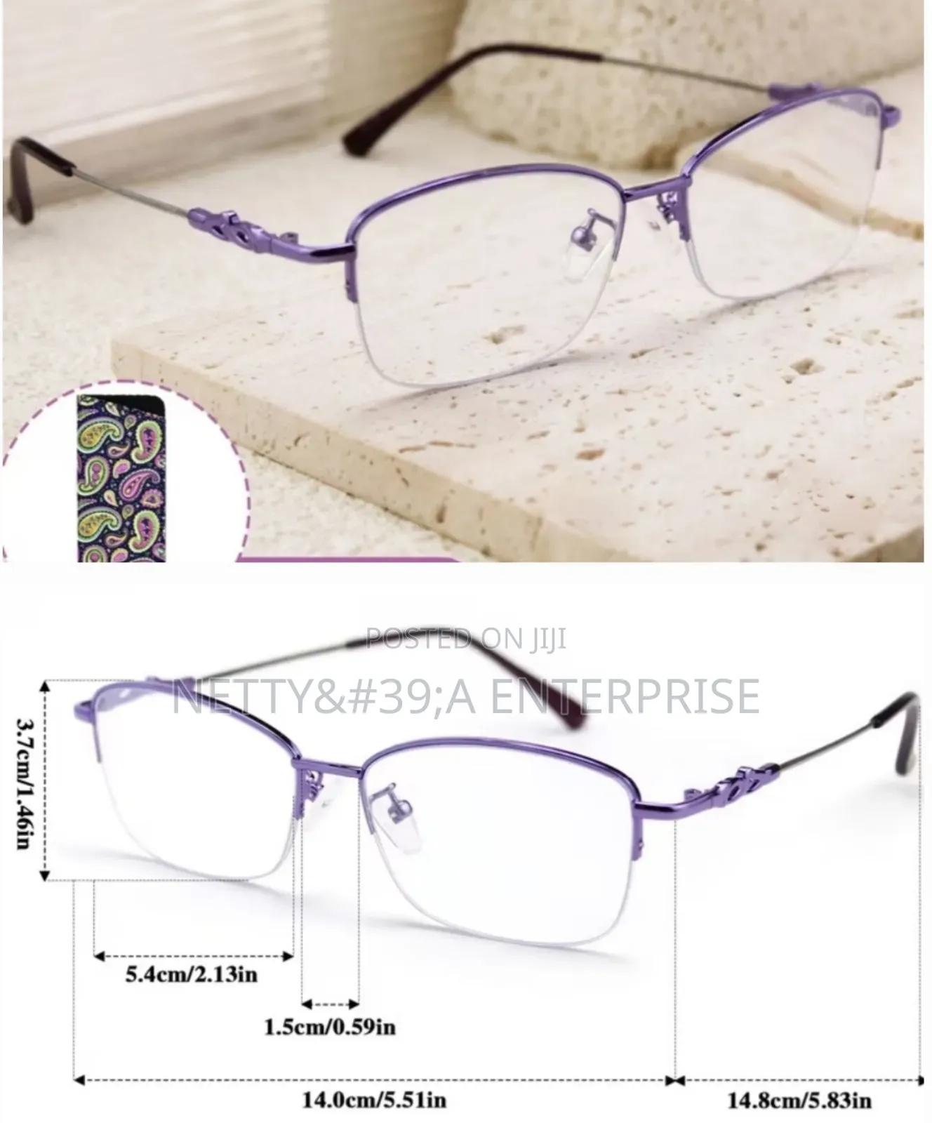 Ladies Semi Rimless Reading Glasses(+1.0)