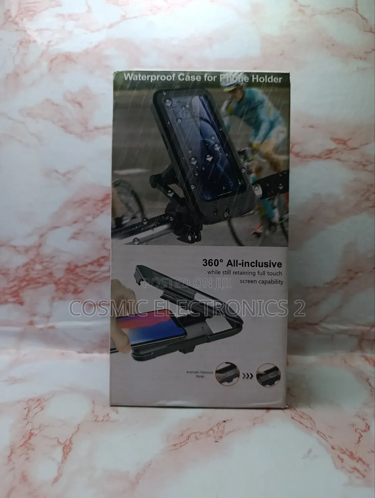 Waterproof Bike Phone Holder – 360° Rotating Large Phone Mount