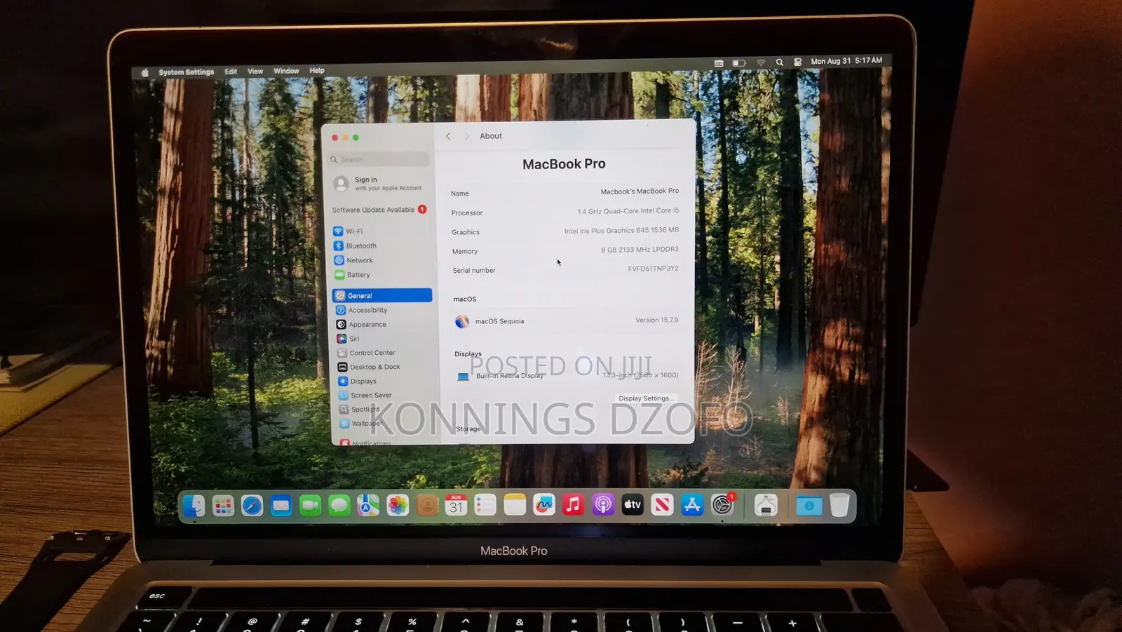 Laptop Apple MacBook Pro 2019 8GB Intel Core i5 HDD 500GB