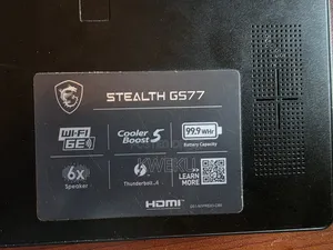 Laptop MSI Stealth GS77 16GB Intel Core i9 SSD 512GB