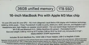 New Laptop Apple MacBook Pro 2023 M3 Max 36GB Apple M3 Max SSD 1T