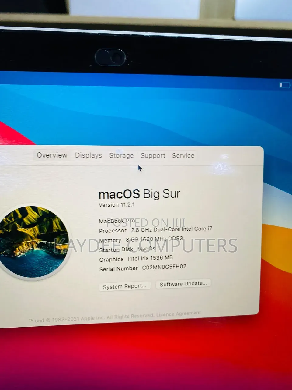 Laptop Apple MacBook 2013 8GB Intel Core i7 SSD 256GB